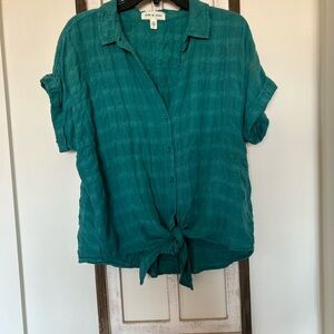 Cloth & Stone Turquoise Button-Down Shirt